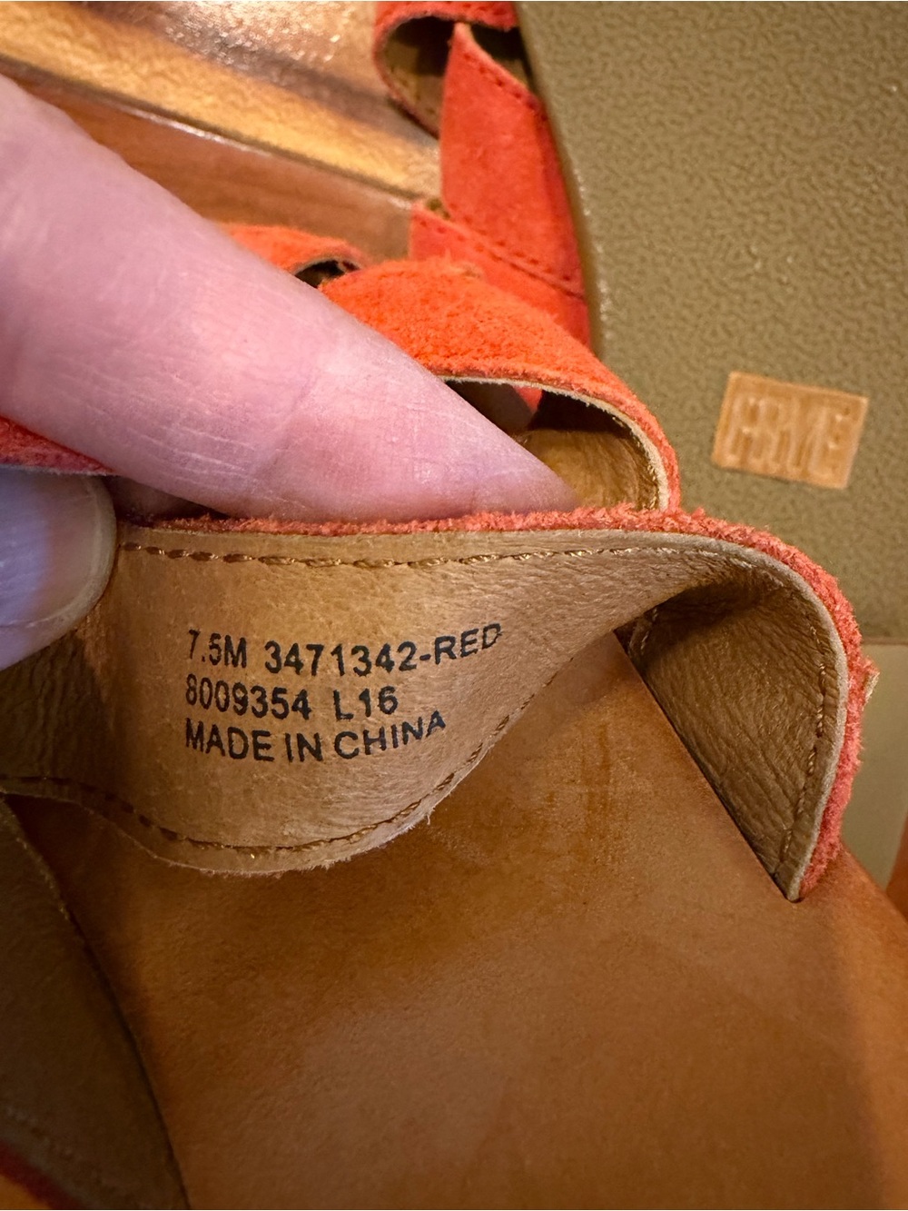 Frye Orange Suede Crisscross Slide Mules - Picture 4 of 6